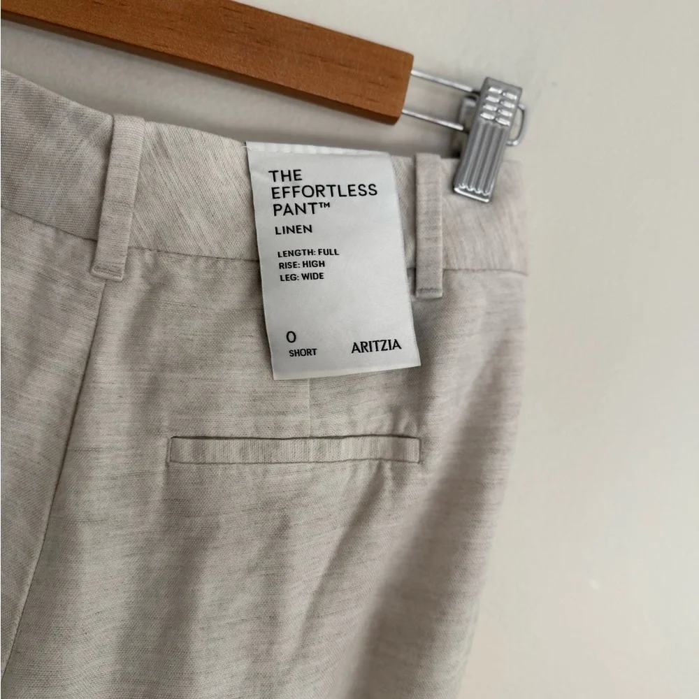 NWT Aritzia The Effortless Pant Linen Natural Ecru 0 Short